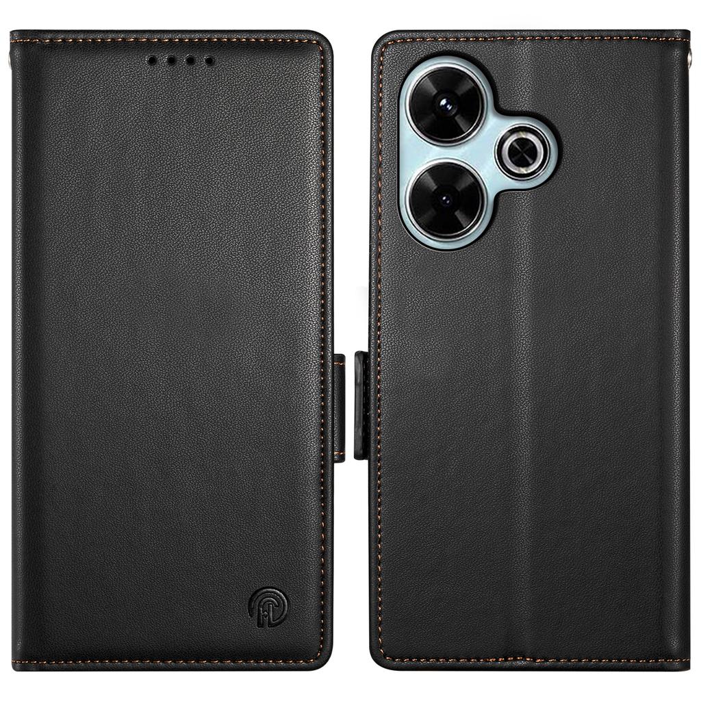 DF-010 For Xiaomi Redmi 13 4G/5G/Note 13R 5G/Poco M6 4G Wallet Case PU Leather Stand Phone Shell