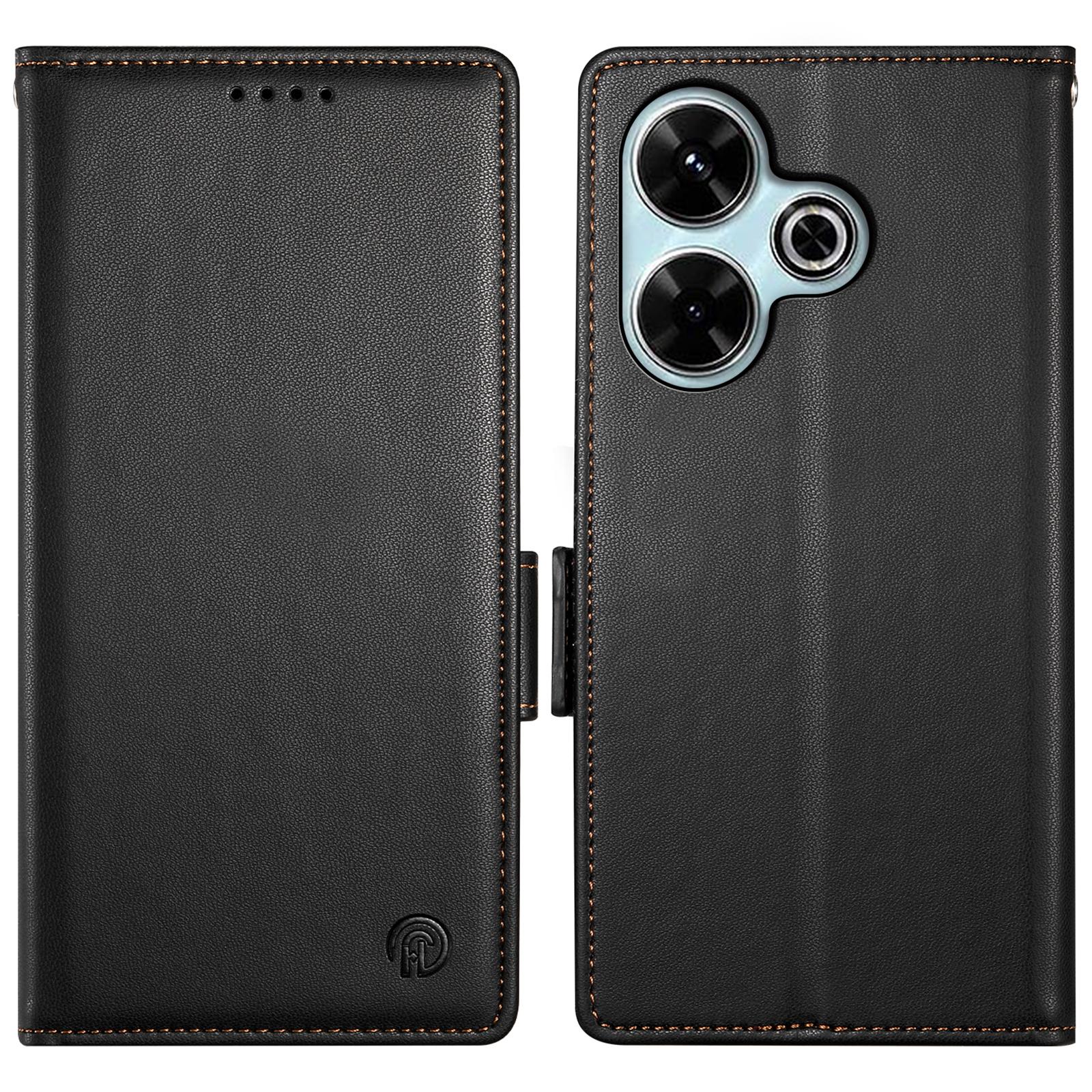 

DF-010 Для Xiaomi Redmi 13 4G/5G/Note 13R 5G/Poco M6 4G Чехол-кошелек из ПУ кожи с подставкой Чехол для телефона Black