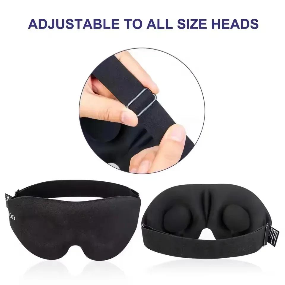 3D Sleep Mask for Side Sleeper, Light Blocking Eye Mask with Soft Padded High Elastic Band, Travel Nap Blindfold for Men Women