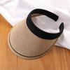 Hairpin empty top hat straw hat women's summer versatile hairpin hat topless sun hat big brim face covering sun hat
