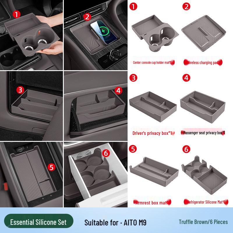 Essential Silicone Mat Set for AITO M7, M8, M9 Interior Decoration - Fits 26 Models