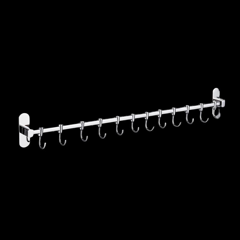 Stainless Steel No-Drill Wall Hook Rack
