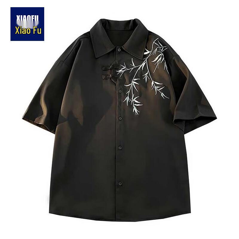 Men s New Chinese Style Disc Button Short Sleeve Shirt S