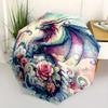 1pc Fantasy Dragon Floral Folding Umbrella: Auto-Open Close, Portable 3-Fold Design, 8-Bone Iron Frame, Outdoor, Perfect Festival Gift for Fans,