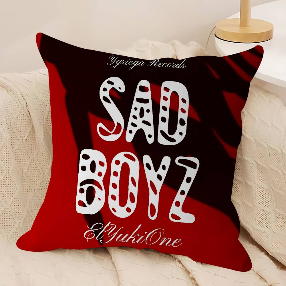 Sad Boyz Pillow Covers Cartoon Sofa Decorative Home Double-sided Printing Short Plush Cute Cushion Cover