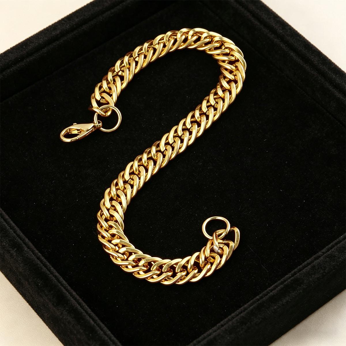 2026 Men s Gold-Plated Luxury Boss Bracelet - Whip Chain Statement Jewelry