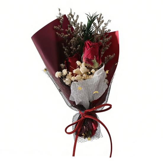 Mini Dried Flower Bouquet Dry Babysbreath Rose Decoration Small Floral Bouquet Romantic Valentine’s Day