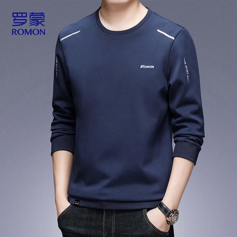 

ROMON Men s Casual Round Neck Long Sleeve Sweatshirt YT05 3XL