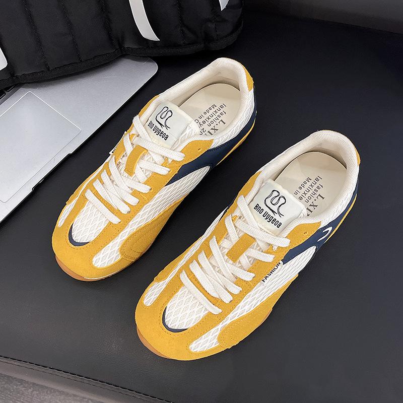 Retro mesh splicing contrasting color Dexun shoes women's 2025 new versatile soft-soled casual sports breathable Forrest Gump shoes