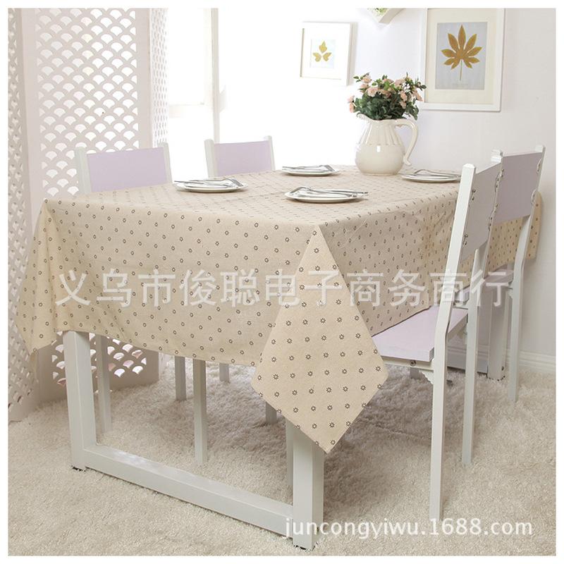 Zakka Printed Polyester Cotton Imitation Linen Fresh Small Daisy Coffee Tablecloth Coffee Table Tablecloth Cover Towel