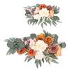 2pcs Artificial Wedding Arch Flowers Lifelike Wedding Welcome Signs Floral Decoration Fadeless