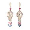 WWJ Top Quality Cubic Zirconia Unique Vivid Lucky Bird Long Drop Earrings Party Jewelry for Ladies
