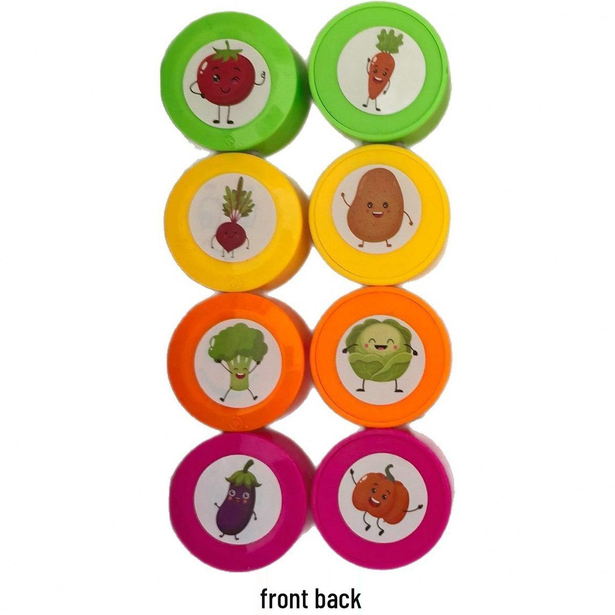 DIY Colorful Vegetable and Fruit Pens Set 3 cores + 1 cap, with sticker