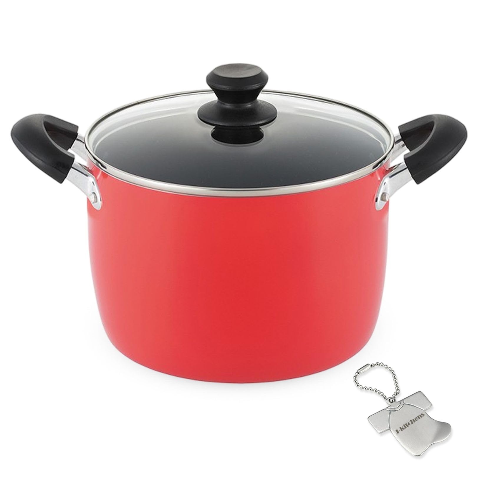 

Stew with Tempered Glass Gas and Induction Gold Marble Fluoropolymer Includes Original J-kitchens Pot, 22cm, Lid, Compatible, Coating, Kankiri-kun