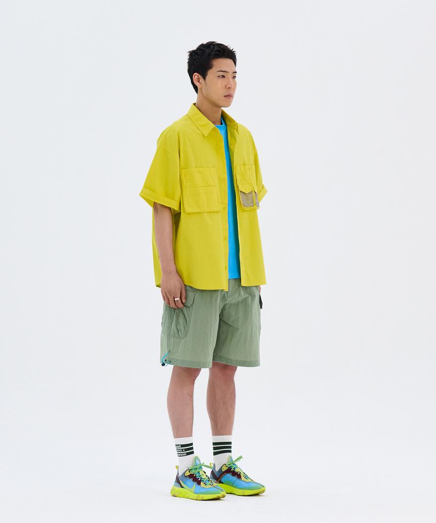 Nontaib Mesh Twin Cargo S/S Shirts (Yellow)