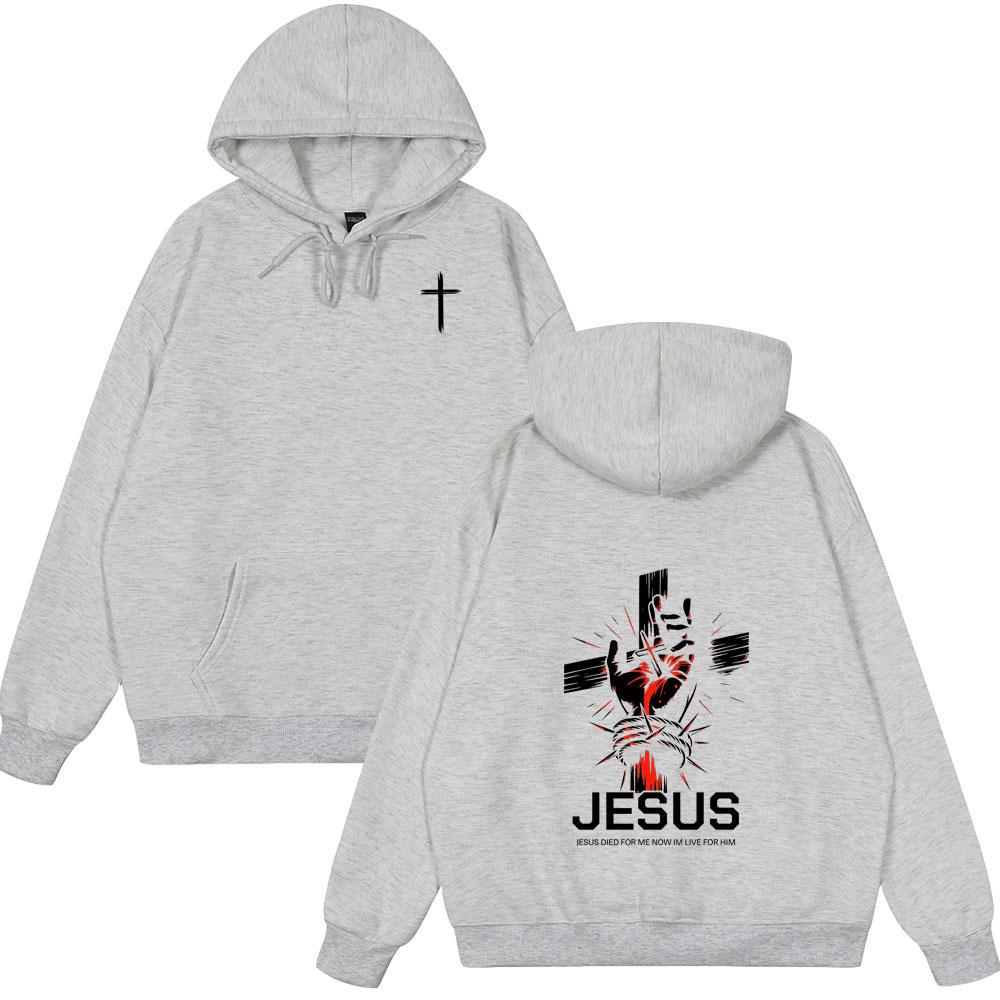 Christian Jesus Died for Me Now Im Live for Him Bible Verse Hoodies Women Clothing Fashion Harajuku Sweatshirts Fleece Pullovers