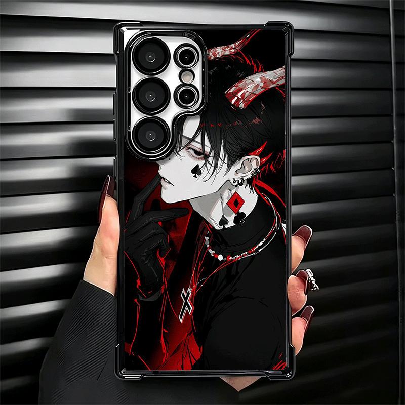 Devil Bad Boy Anime Style Plating Phone Case For Samsung Galaxy S24 S25 FE S26 Edge S23 Ultra S22 S21 Plus S20 Anti-Fall Airabag