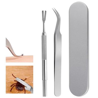 Stainless Steel Pet Grooming Set: Nail Clippers, Tick Tweezers, Lice Fork, Lice Clips for Dogs