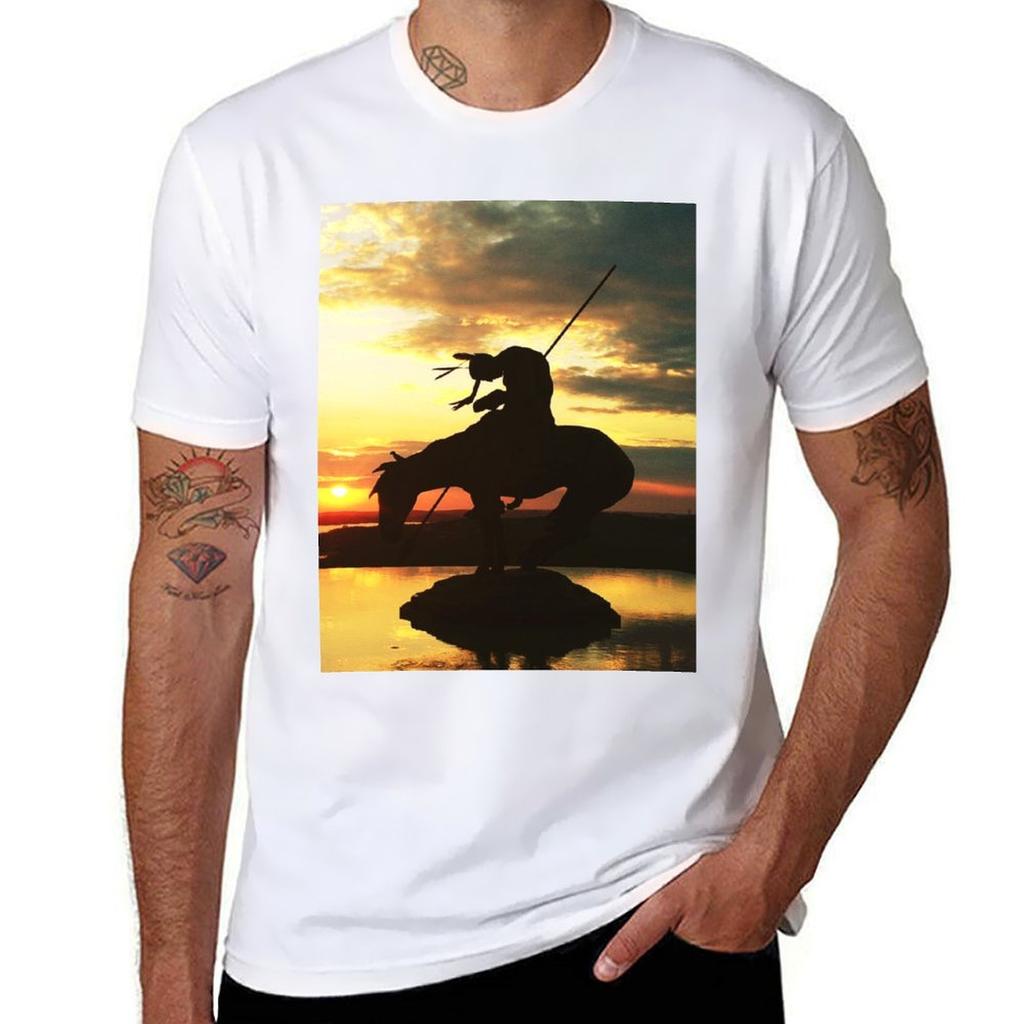 Sunset Upon A Native Warrior Tshirt Summer Casual Loose Tshirt
