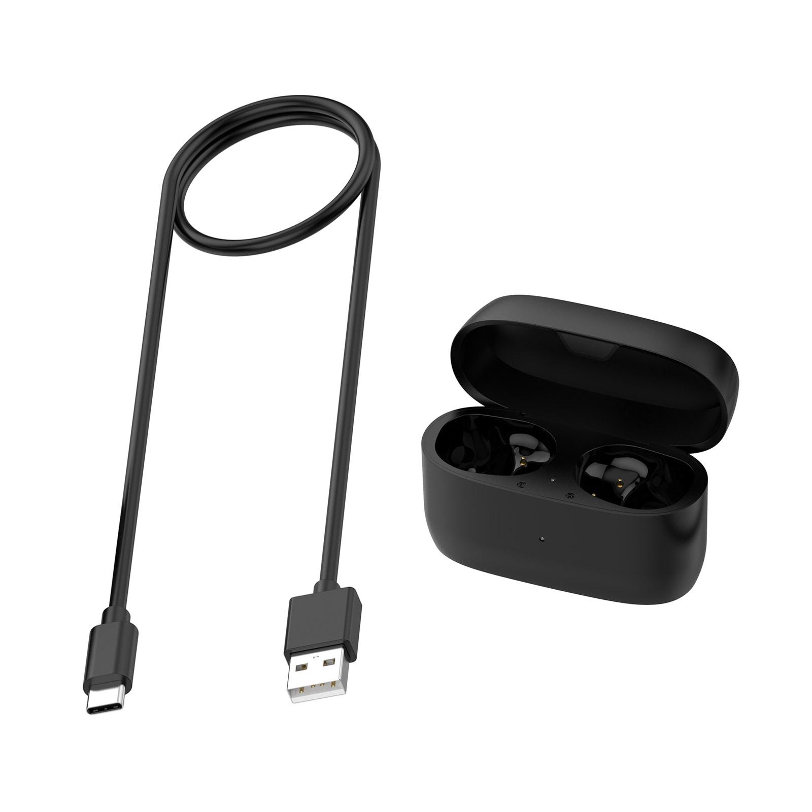 

1 комплект портативного зарядного футляра со встроенным аккумулятором емкостью 590 мАч и зарядным кабелем типа C для беспроводных наушников Jabra Elite 5