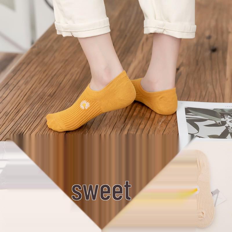 Damskie Oddychające Siateczkowe Skarpetki typu Stopka - Antypoślizgowe, Jednokolorowe, Niewidoczne, Wszechstronne na Wiosnę/Lato