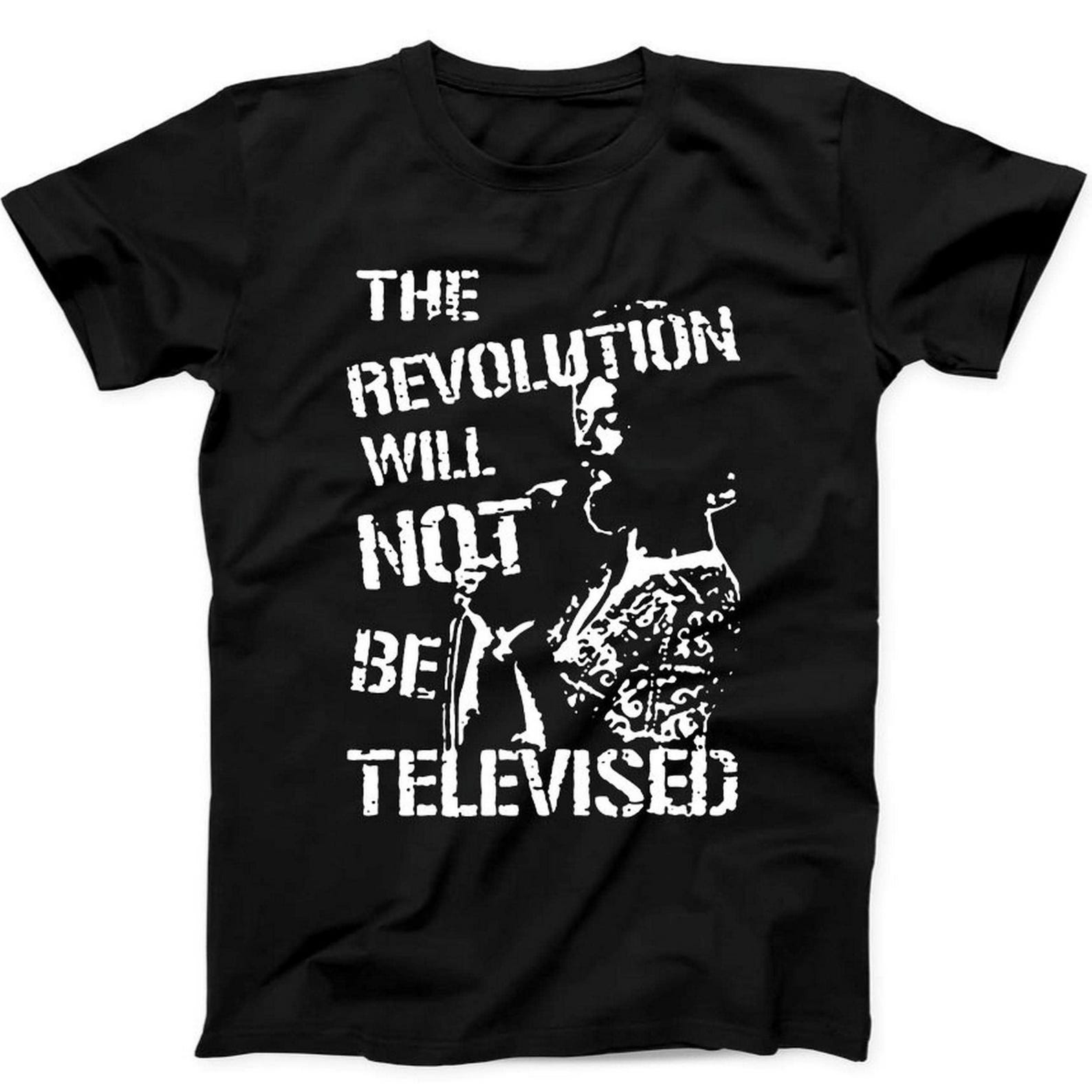The Revolution Will Not Be Televised Jazz Soul Gil Scott Heron Black T Shirt B88 3XL