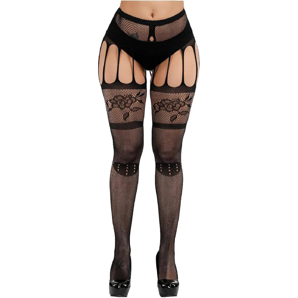 Womens High Waist Tights Fishnet Stockings Suspenders Pantyhose Mesh Thigh High Pantyhose Stockings Stockings Leggings