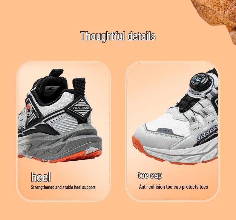 Hapi Bear Boys' Leather Sneakers - Lightweight, Comfortable Spring/Autumn Sports Shoes