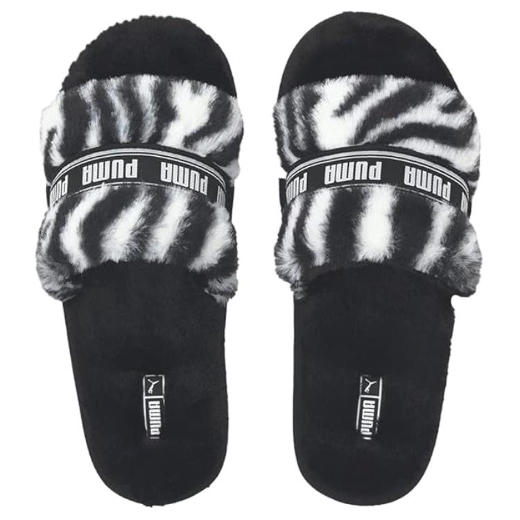Puma Fluff Wild Bx Comfortable Versatile Slide Sandals Women Sandals Black 385345-01