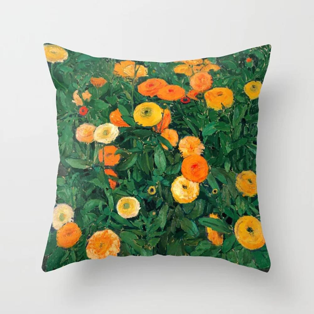 

Чехол на подушку из полиэстера с зелеными листьями и рисунком для дома, гостиной, дивана, спальни, украшение, наволочка 45x45 см 40X40CM