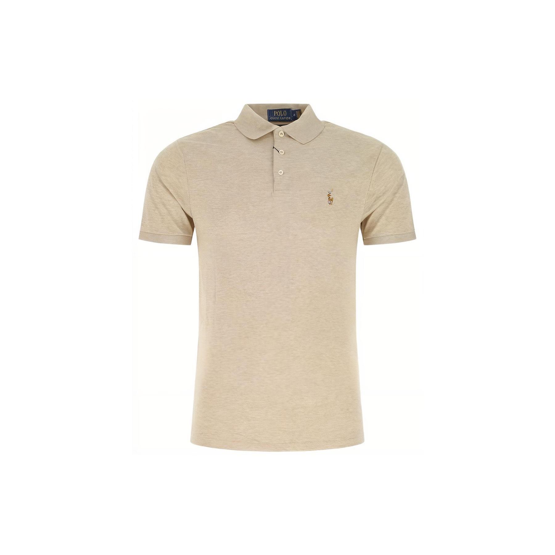 

Polo Ralph Lauren Ss22 Однотонная рубашка поло с коротким рукавом и вышитым логотипом, мужские топы цвета хаки 710704319-068 XL