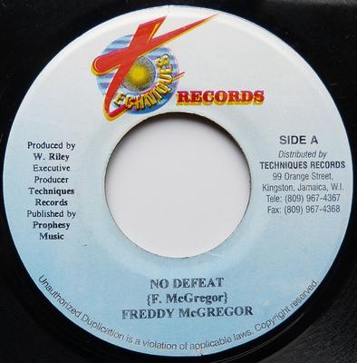 Disque 7 pouces FREDDIE MCGREGOR - No Defeat  aucun Techniques Jamaïque Reggae, Ska & Dub Utilisés