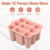 Popsicles Mold Reusable Easy-Release Silicone Homemade Maker Ice Pop Mold Trays with 50 Popsicle Sticks Summer Gifts