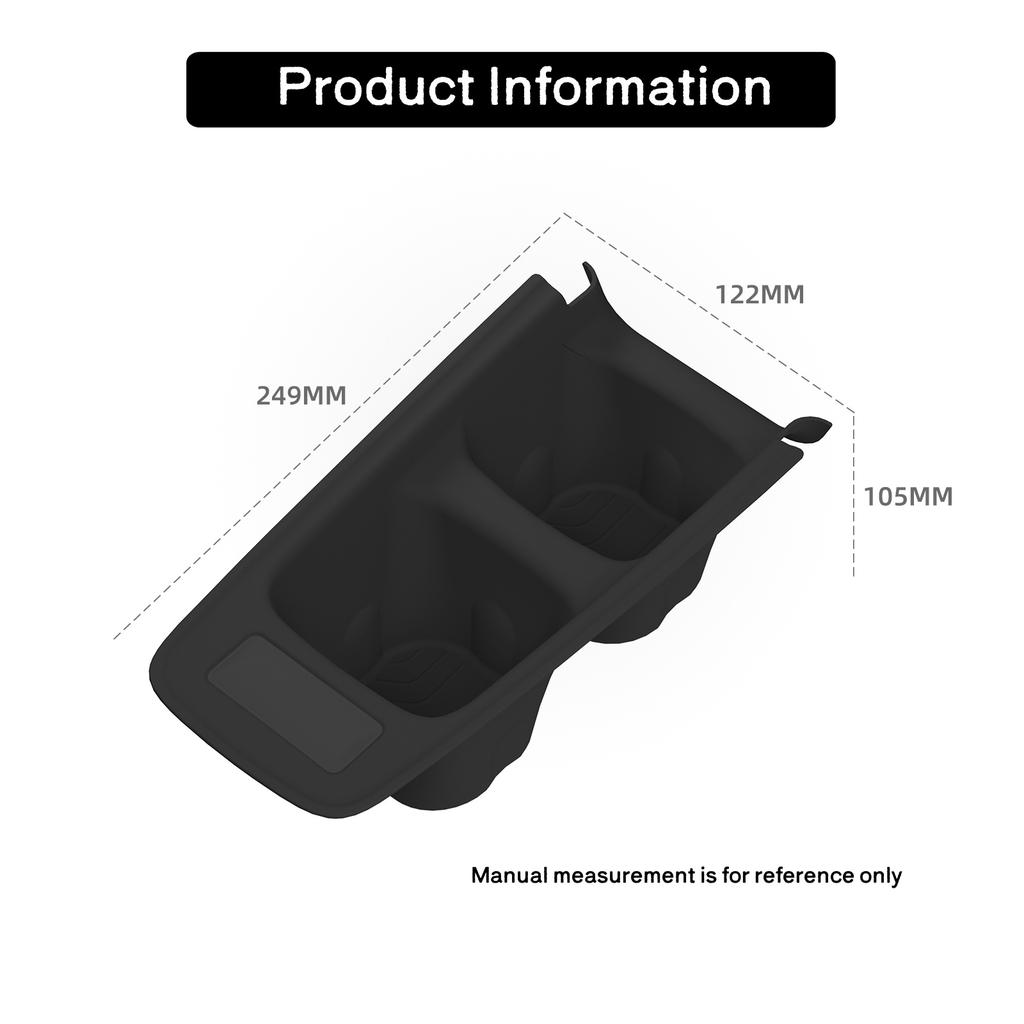For Toyota AQUA 2025-2025 Silicone Car Center Control Cup Holder Drink Center Storage Box Automotive Interior Accessories Black