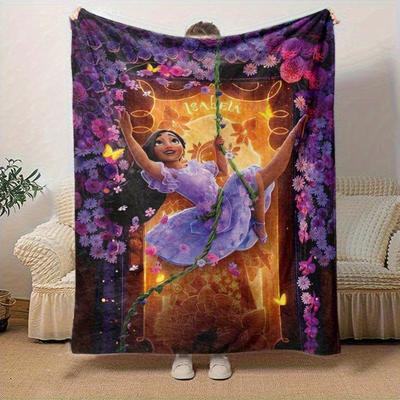 1pc, Isabella Princess Floral Throw Blanket Home Decor, Couch Cover, Outdoor, Gift for Her, Blankets, Bedroom, Living Room, Travel