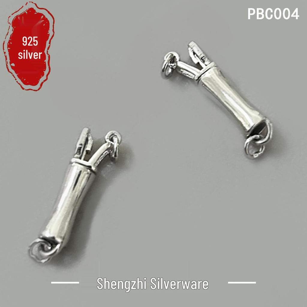 S925 Sterling Silver Handmade DIY Pearl Magnetic Snap Buckle Jewelry Accessory.