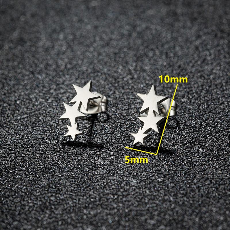 Big Star Earings Punk Stud Earrings Women Minimalist Jewelry Rose Gold Color Stainless Steel Earrings 2024 Piercing Accessories