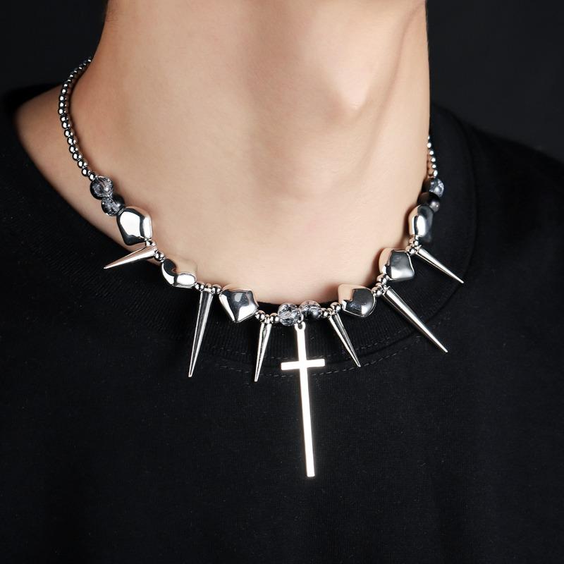 Meier Titanium steel necklace - trendy & stylish hip-hop punk design for men & women Regular style
