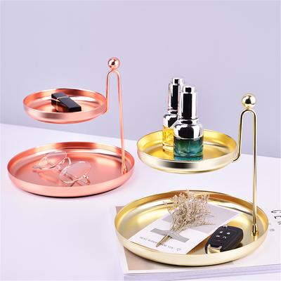 Double Layer Storage Tray, Jewelry Storage Organizer Dessert Tray Cosmetic Tray