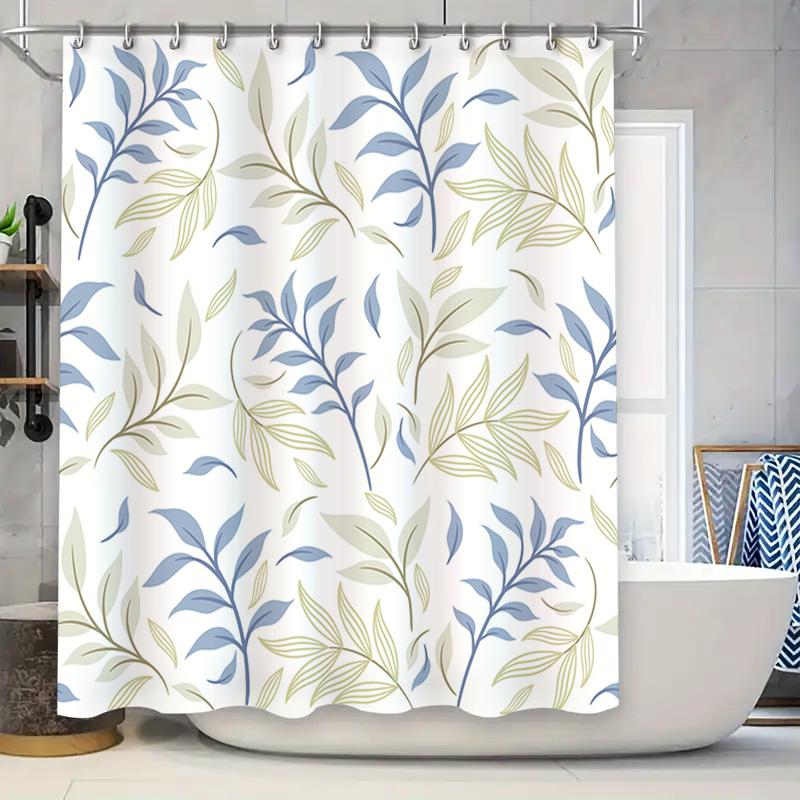 

Современный цветочный узор занавеска для душа водонепроницаемый декор для ванной комнаты прямоугольная форма синий зеленый белый 72x84 дюйма домашний текстиль про 90x180cm