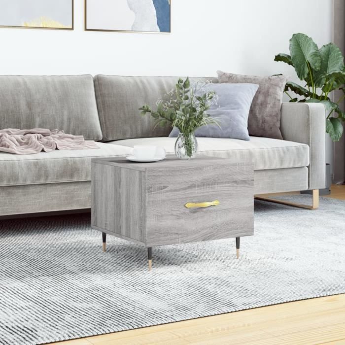 VidaXL Table basse Sonoma gris 50x50x40 cm Bois d'ingénierie 829360