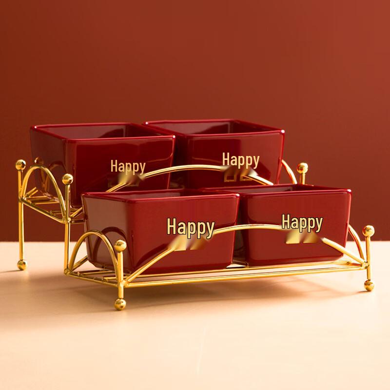 Naijiang New Chinese Style Ceramic Compartment Snack Plate