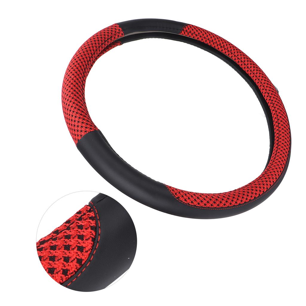 15in Car Steering Wheel Cover Protector Artificial Leather   for Diameter 14.5‑15in Modification