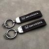 With Car Logo Key Rings Accessories Man Suede Keychain For Civic Fit Jazz Accord Pilot CRV Odyssey Passport City Shuttle UQ8