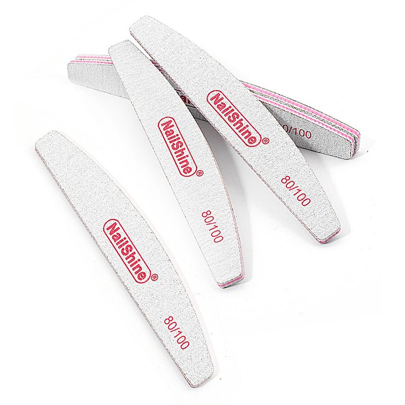 Imported Half-Moon Wear-Resistant Sandpaper Nail File - Double-Sided Durable Polishing Tool