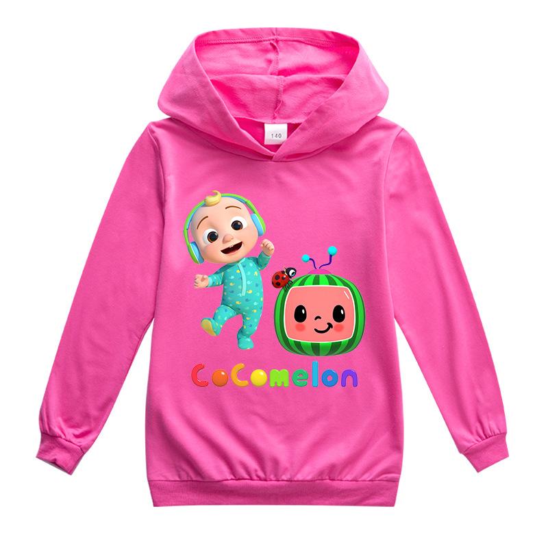 

Дитячі толстовки Cocomelon для дитячих толстовок для хлопчиків і дівчаток, милі з довгим рукавом, осінь-весна, мультяшний одяг, пуловер з капюшоном 160