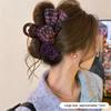 Retro Autumn And Winter Wool-blend Color-block Double Bow Hair Clip For Women Girls Large Shark Clip Hair Accessories