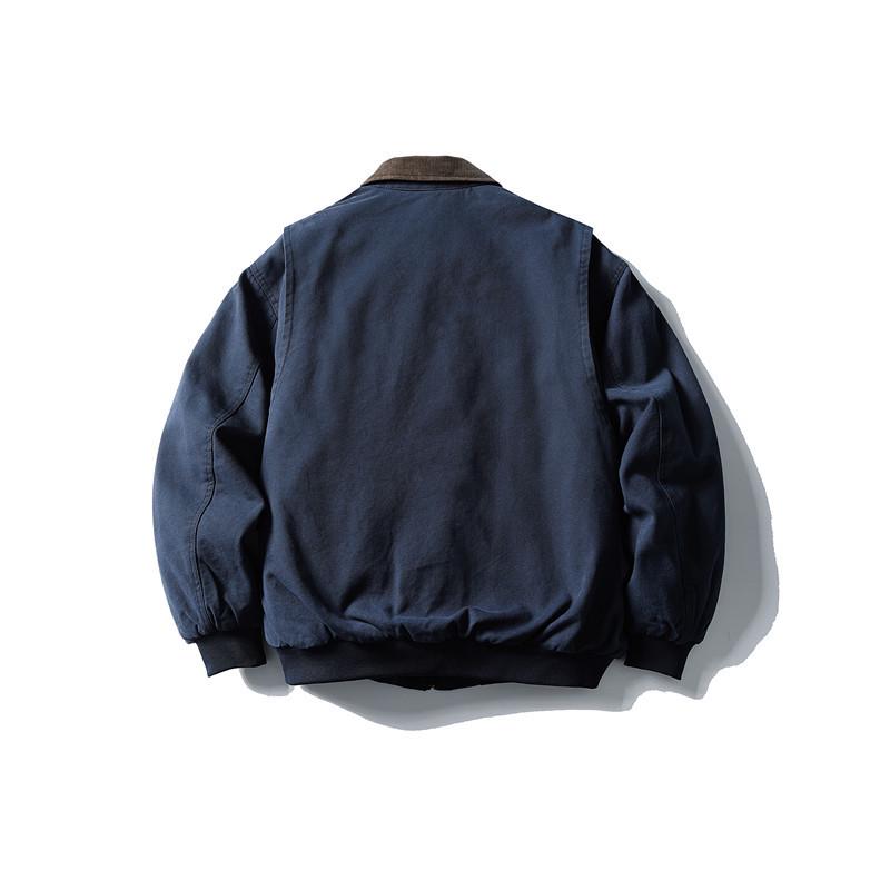 QIYOU Japanese Retro Color Block Detroit Workwear Cotton Jacket - Winter 2025 Collection
