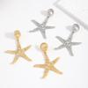 Exaggerated Texture Large Star Shell Drop Earrings for Women Ladies Bohemian Vacation Style Dangle Earrings Jewelry Accessories