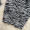 Koreaanse Zomer Zebra Print Gebreide Rok Vrouwen Hoge Taille Slanke A-Lijn Rok Veelzijdige Hip Wrap Rok Korte Rok